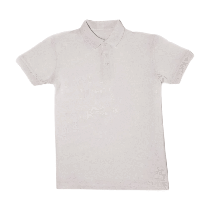 Klassisk Hvit piqué-skjorte i bomull med krage, knapper i halsen og diskret teksturert stoff.