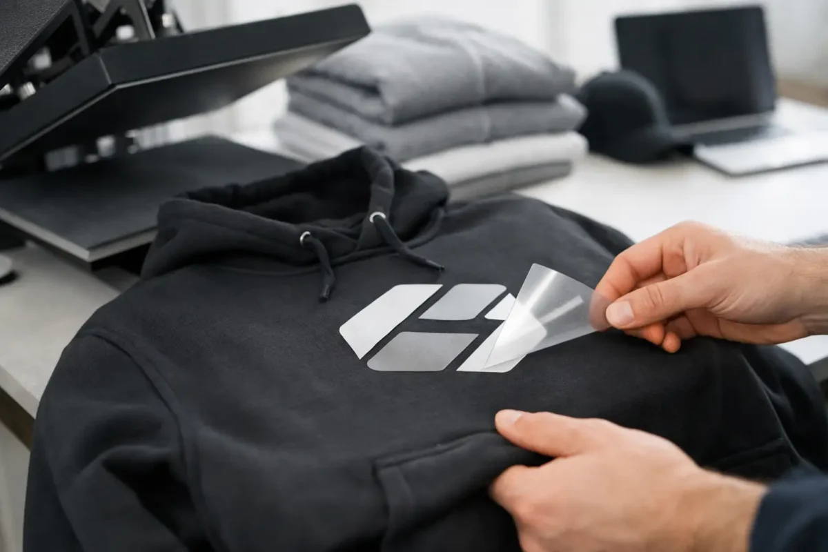 Lage firmalogo på hettegenser enkelt