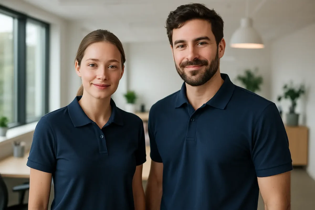 Polo med trykk til ansatte som faktisk blir brukt